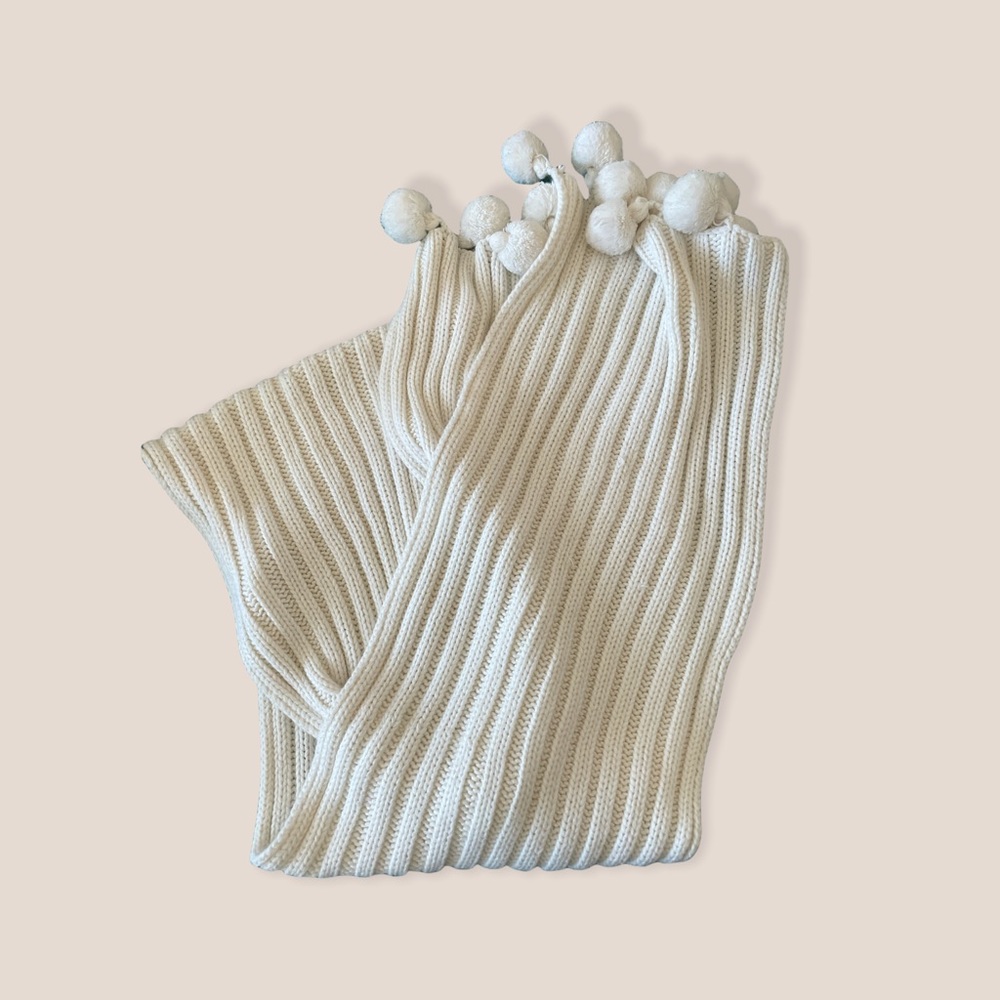 Moda International knit pompom scarf